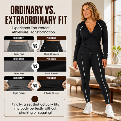 Women's Athletic Zip Up Hoodie & Leggings Set