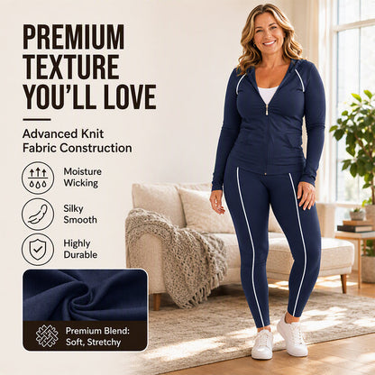 Women's Athletic Zip Up Hoodie & Leggings Set
