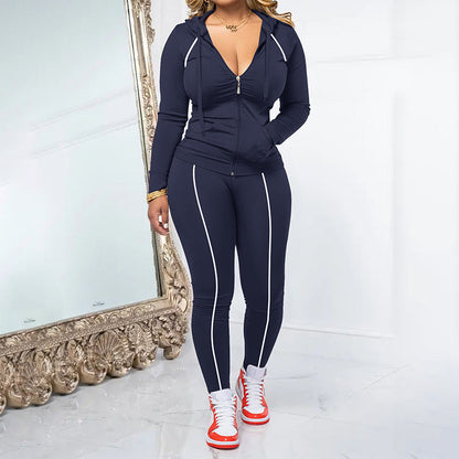 Women's Athletic Zip Up Hoodie & Leggings Set