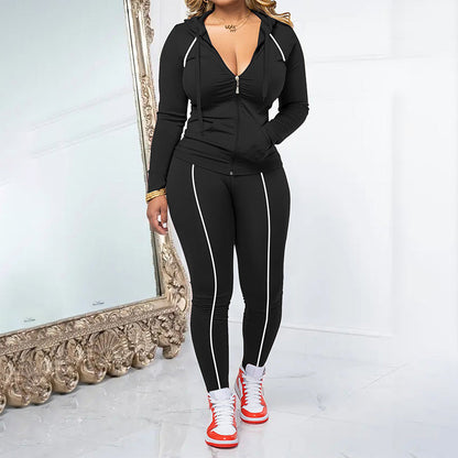 Women's Athletic Zip Up Hoodie & Leggings Set