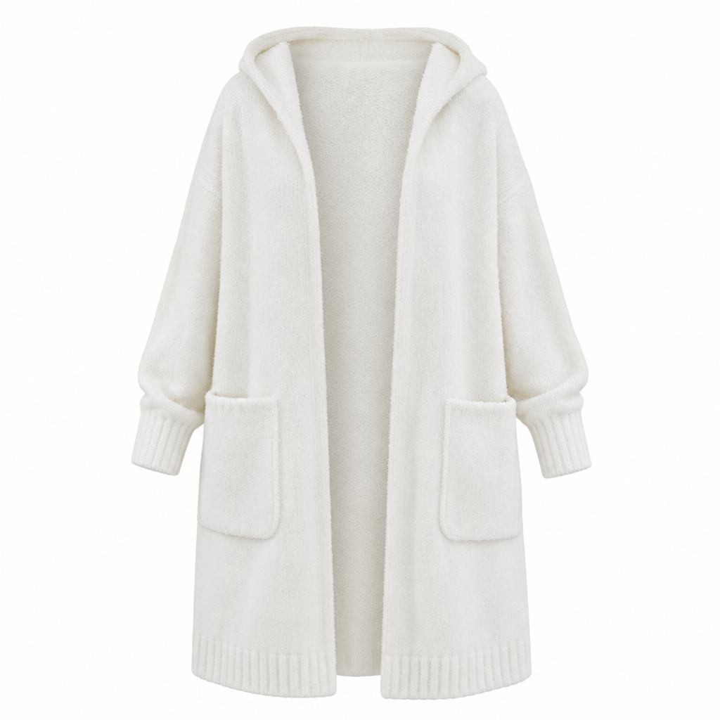 🧶 Cozy Long-Line Fit, Statement Back Detail | Women's Hooded Knit Cardigan ⚡ Free Shipping