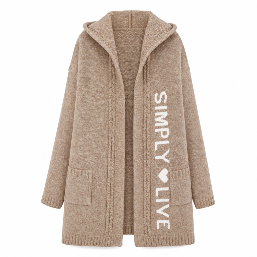 🧶 Cozy Long-Line Fit, Statement Back Detail | Women's Hooded Knit Cardigan ⚡ Free Shipping