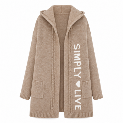 🧶 Cozy Long-Line Fit, Statement Back Detail | Women's Hooded Knit Cardigan ⚡ Free Shipping