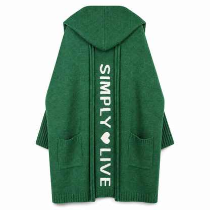 🧶 Cozy Long-Line Fit, Statement Back Detail | Women's Hooded Knit Cardigan ⚡ Free Shipping