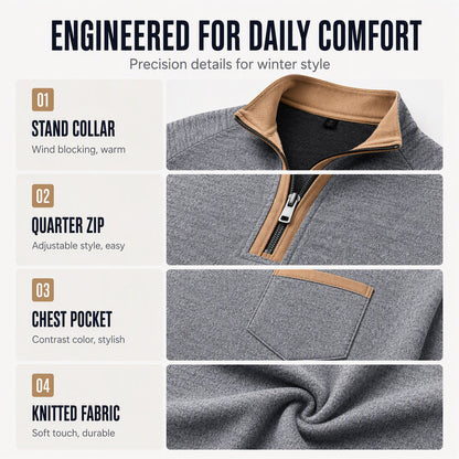 Men's Warm-Lined Quarter-Zip Pullover