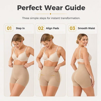 Women's High-Waist Tummy Control Padded Shapewear Shorts