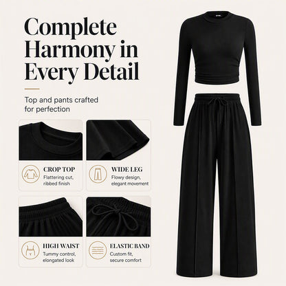 Women's Ribbed Crop Top & Wide-Leg Pants Set✨𝘉𝘶𝘺 𝘢𝘯𝘺 2 𝘢𝘯𝘥 𝘨𝘦𝘵 𝘢𝘯 𝘦𝘹𝘵𝘳𝘢 8% 𝘥𝘪𝘴𝘤𝘰𝘶𝘯𝘵