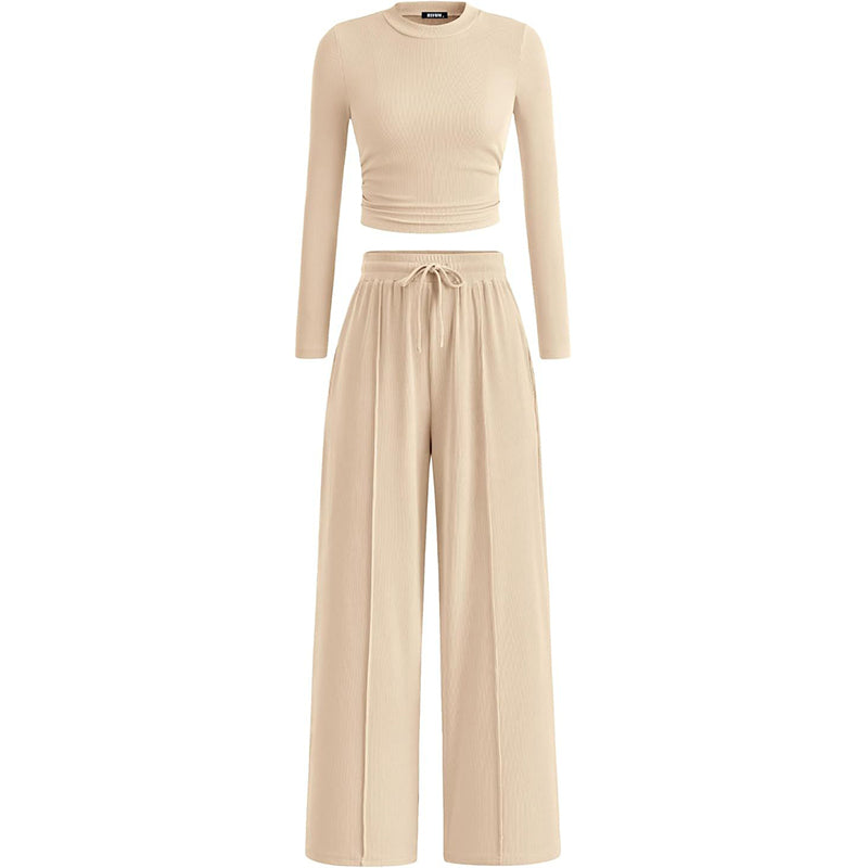Women's Ribbed Crop Top & Wide-Leg Pants Set✨𝘉𝘶𝘺 𝘢𝘯𝘺 2 𝘢𝘯𝘥 𝘨𝘦𝘵 𝘢𝘯 𝘦𝘹𝘵𝘳𝘢 8% 𝘥𝘪𝘴𝘤𝘰𝘶𝘯𝘵