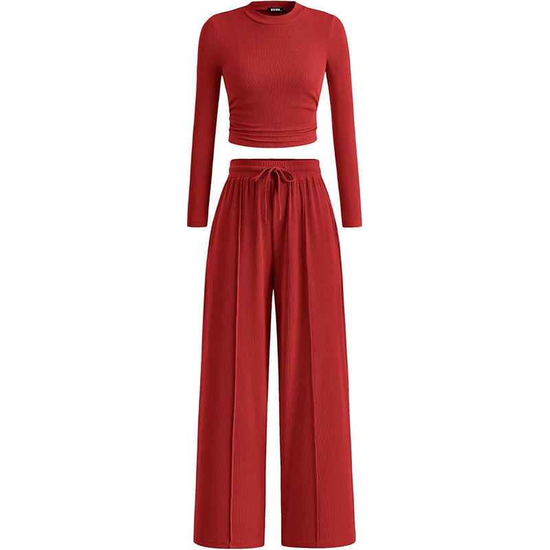 Women's Ribbed Crop Top & Wide-Leg Pants Set✨𝘉𝘶𝘺 𝘢𝘯𝘺 2 𝘢𝘯𝘥 𝘨𝘦𝘵 𝘢𝘯 𝘦𝘹𝘵𝘳𝘢 8% 𝘥𝘪𝘴𝘤𝘰𝘶𝘯𝘵