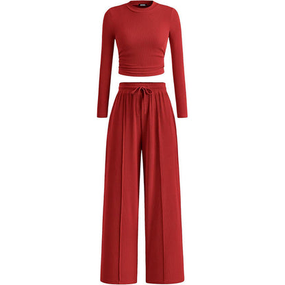 Women's Ribbed Crop Top & Wide-Leg Pants Set✨𝘉𝘶𝘺 𝘢𝘯𝘺 2 𝘢𝘯𝘥 𝘨𝘦𝘵 𝘢𝘯 𝘦𝘹𝘵𝘳𝘢 8% 𝘥𝘪𝘴𝘤𝘰𝘶𝘯𝘵