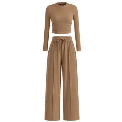 Women's Ribbed Crop Top & Wide-Leg Pants Set✨𝘉𝘶𝘺 𝘢𝘯𝘺 2 𝘢𝘯𝘥 𝘨𝘦𝘵 𝘢𝘯 𝘦𝘹𝘵𝘳𝘢 8% 𝘥𝘪𝘴𝘤𝘰𝘶𝘯𝘵