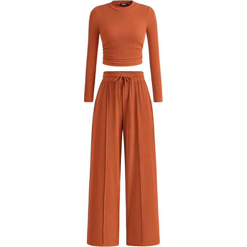 Women's Ribbed Crop Top & Wide-Leg Pants Set✨𝘉𝘶𝘺 𝘢𝘯𝘺 2 𝘢𝘯𝘥 𝘨𝘦𝘵 𝘢𝘯 𝘦𝘹𝘵𝘳𝘢 8% 𝘥𝘪𝘴𝘤𝘰𝘶𝘯𝘵