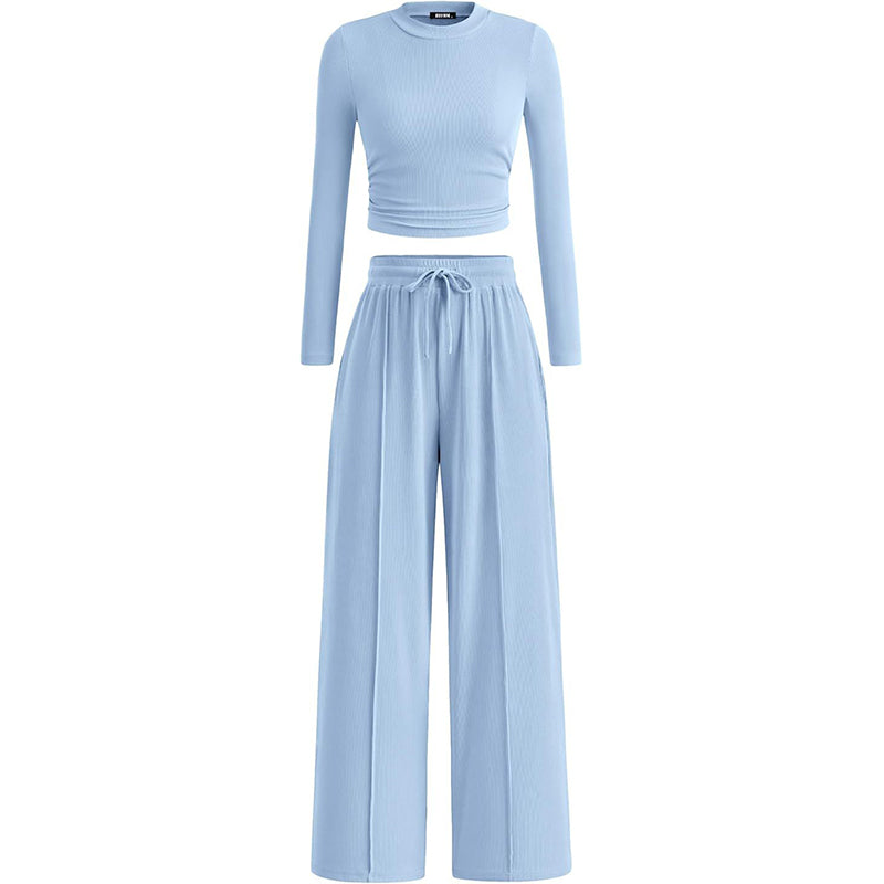 Women's Ribbed Crop Top & Wide-Leg Pants Set✨𝘉𝘶𝘺 𝘢𝘯𝘺 2 𝘢𝘯𝘥 𝘨𝘦𝘵 𝘢𝘯 𝘦𝘹𝘵𝘳𝘢 8% 𝘥𝘪𝘴𝘤𝘰𝘶𝘯𝘵