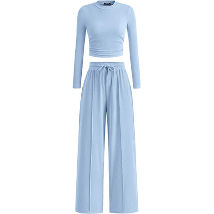 Women's Ribbed Crop Top & Wide-Leg Pants Set✨𝘉𝘶𝘺 𝘢𝘯𝘺 2 𝘢𝘯𝘥 𝘨𝘦𝘵 𝘢𝘯 𝘦𝘹𝘵𝘳𝘢 8% 𝘥𝘪𝘴𝘤𝘰𝘶𝘯𝘵
