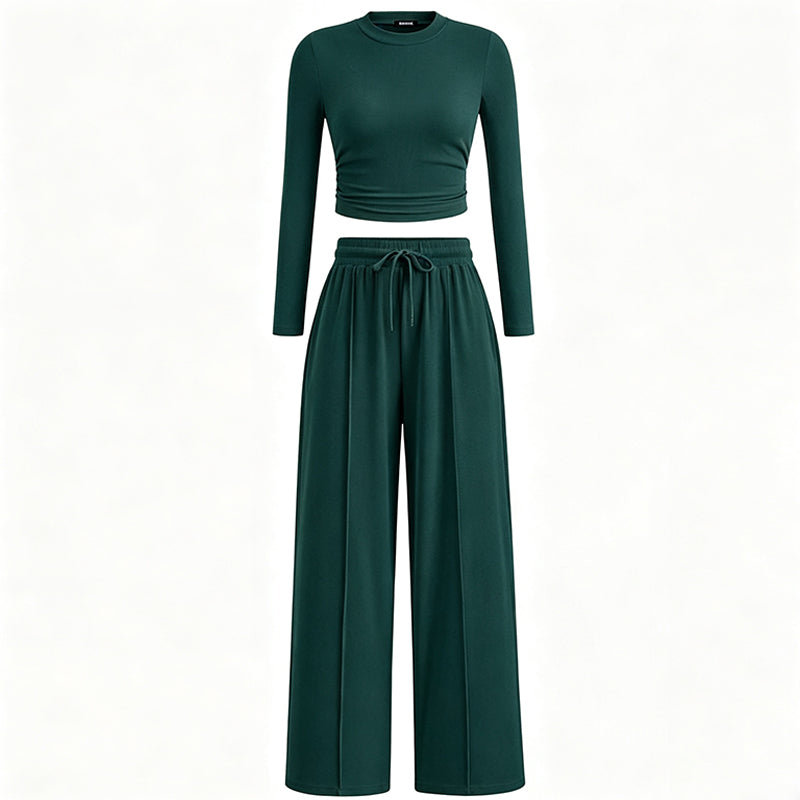 Women's Ribbed Crop Top & Wide-Leg Pants Set✨𝘉𝘶𝘺 𝘢𝘯𝘺 2 𝘢𝘯𝘥 𝘨𝘦𝘵 𝘢𝘯 𝘦𝘹𝘵𝘳𝘢 8% 𝘥𝘪𝘴𝘤𝘰𝘶𝘯𝘵