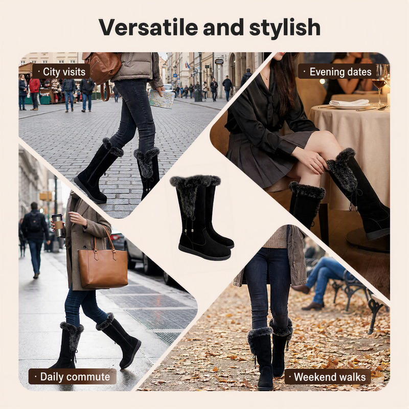 Women's Warm Anti-Slip Wear-Resistant Mid-Calf Boots