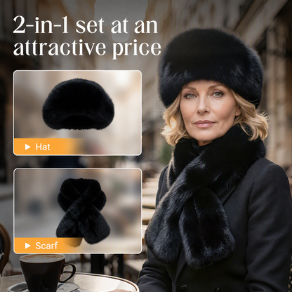 Winter Plush Thickened Scarf and Hat Warm Set