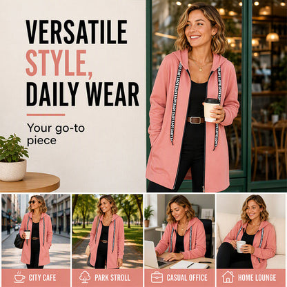 Women's Thickened Mid-Length Hooded Jacket