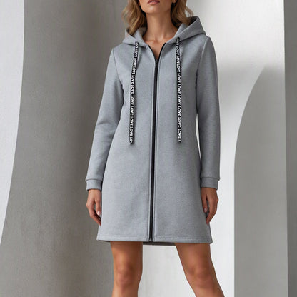 Women's Thickened Mid-Length Hooded Jacket