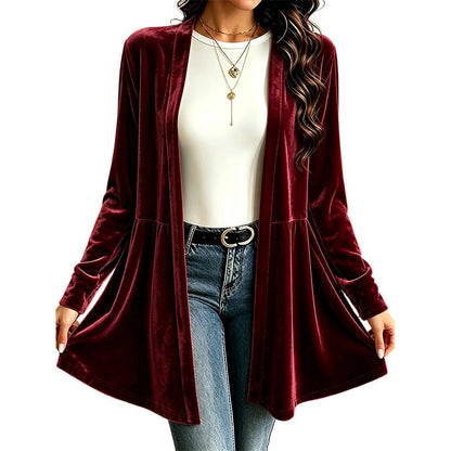 🎀 Women's Velvet Open Front Cardigan✨𝘉𝘶𝘺 𝘢𝘯𝘺 2 𝘢𝘯𝘥 𝘨𝘦𝘵 𝘢𝘯 𝘦𝘹𝘵𝘳𝘢 8% 𝘥𝘪𝘴𝘤𝘰𝘶𝘯𝘵