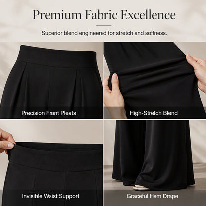 💼 Polished at Work, Effortless After | Women's Pleated High-Waist Wide-Leg Pants