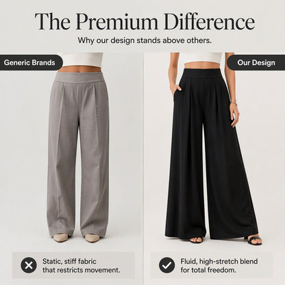 💼 Polished at Work, Effortless After | Women's Pleated High-Waist Wide-Leg Pants