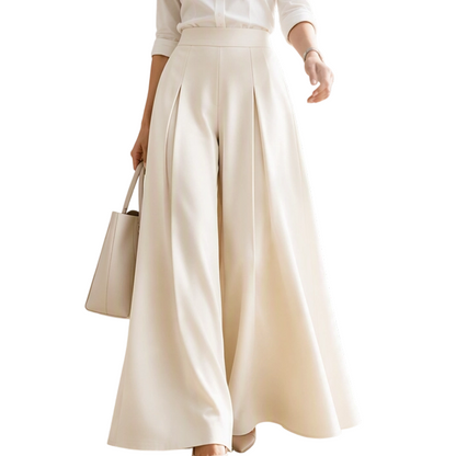 💼 Polished at Work, Effortless After | Women's Pleated High-Waist Wide-Leg Pants