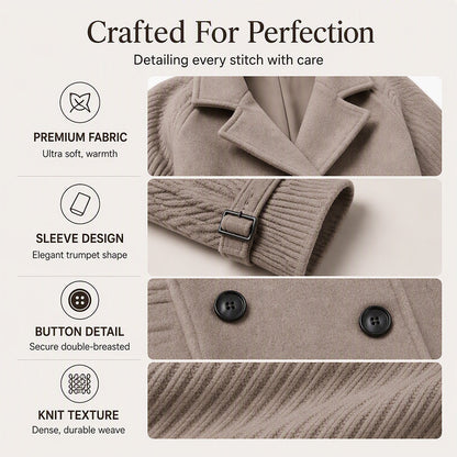 💼 Tailored Look, Effortless Style | Women's Double-Breasted Lapel Coat
