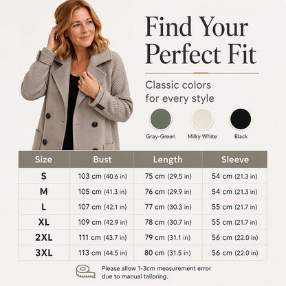 💼 Tailored Look, Effortless Style | Women's Double-Breasted Lapel Coat