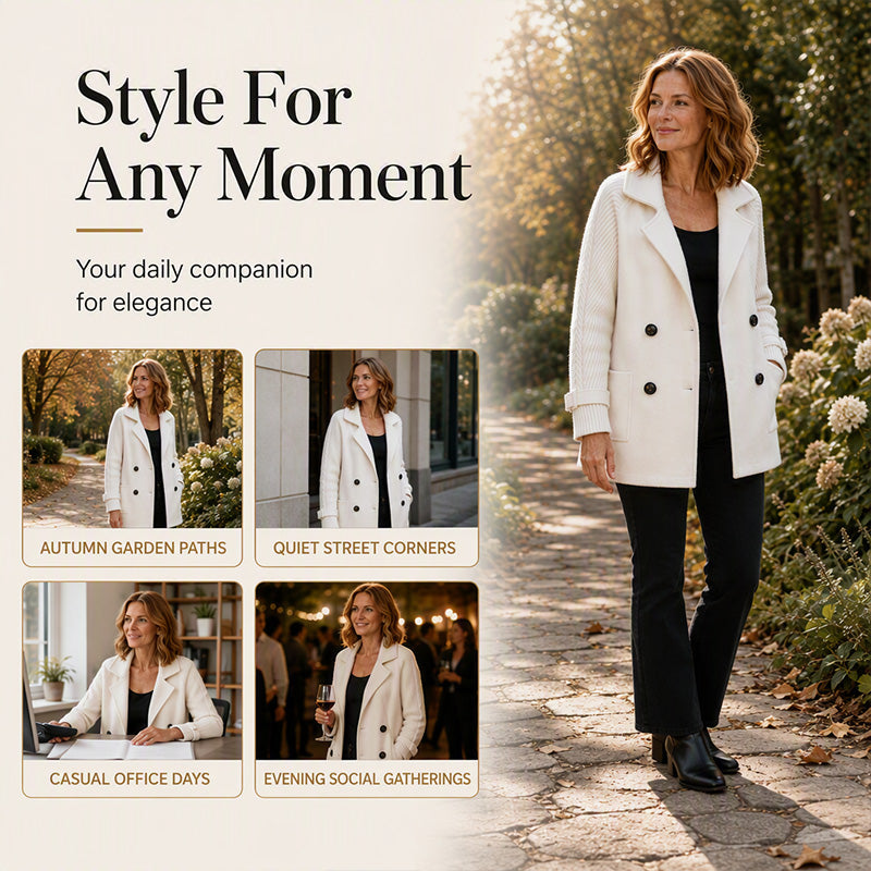 💼 Tailored Look, Effortless Style | Women's Double-Breasted Lapel Coat
