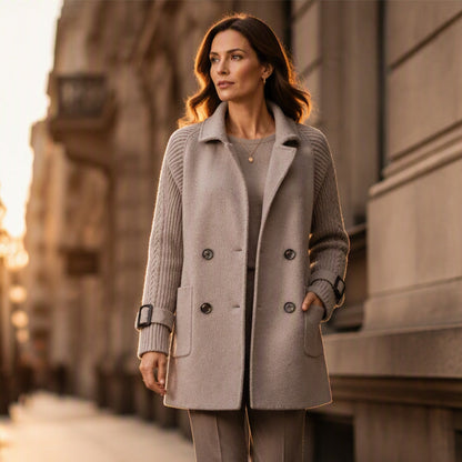 💼 Tailored Look, Effortless Style | Women's Double-Breasted Lapel Coat