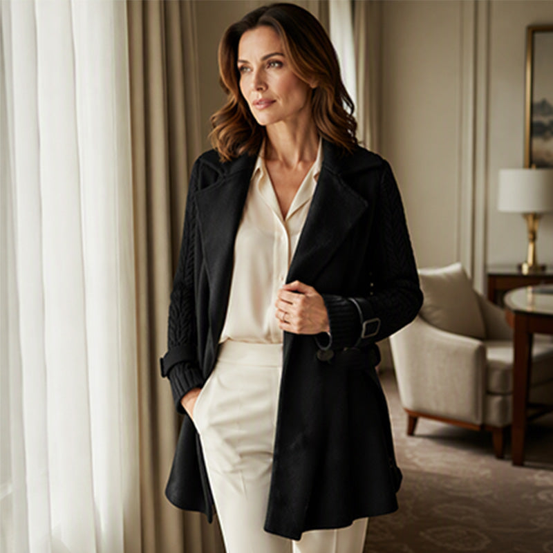 💼 Tailored Look, Effortless Style | Women's Double-Breasted Lapel Coat