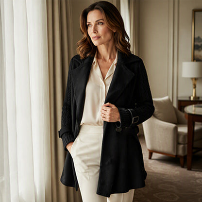 💼 Tailored Look, Effortless Style | Women's Double-Breasted Lapel Coat