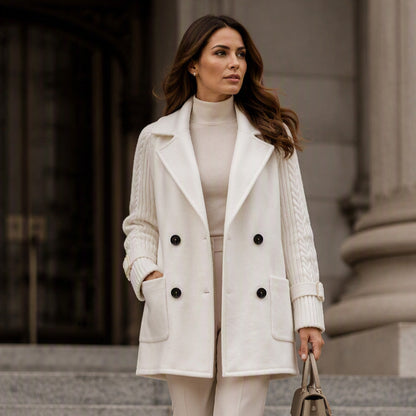 💼 Tailored Look, Effortless Style | Women's Double-Breasted Lapel Coat