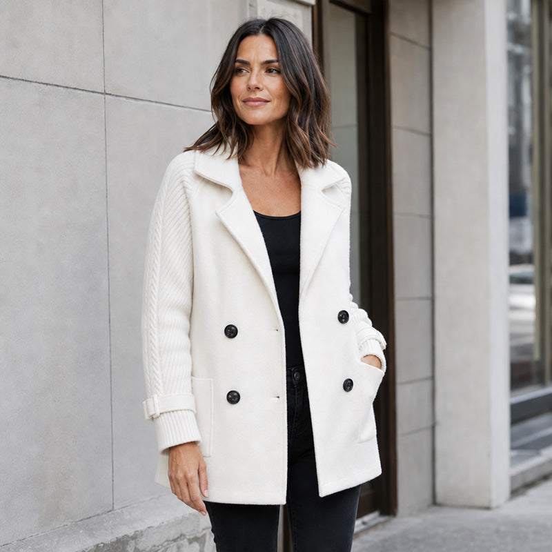 💼 Tailored Look, Effortless Style | Women's Double-Breasted Lapel Coat