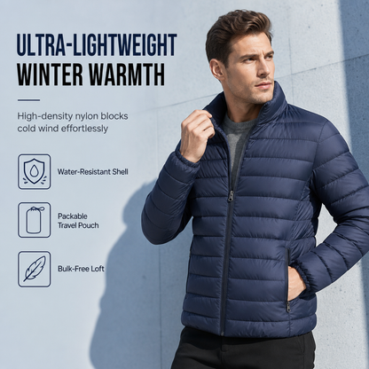 🧥Men's Lightweight Padded Stand Collar Winter Coat