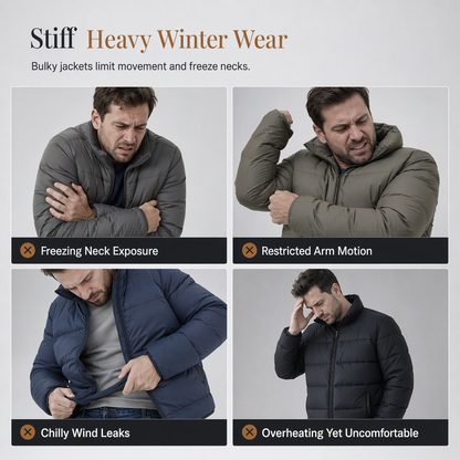 🧥Men's Lightweight Padded Stand Collar Winter Coat