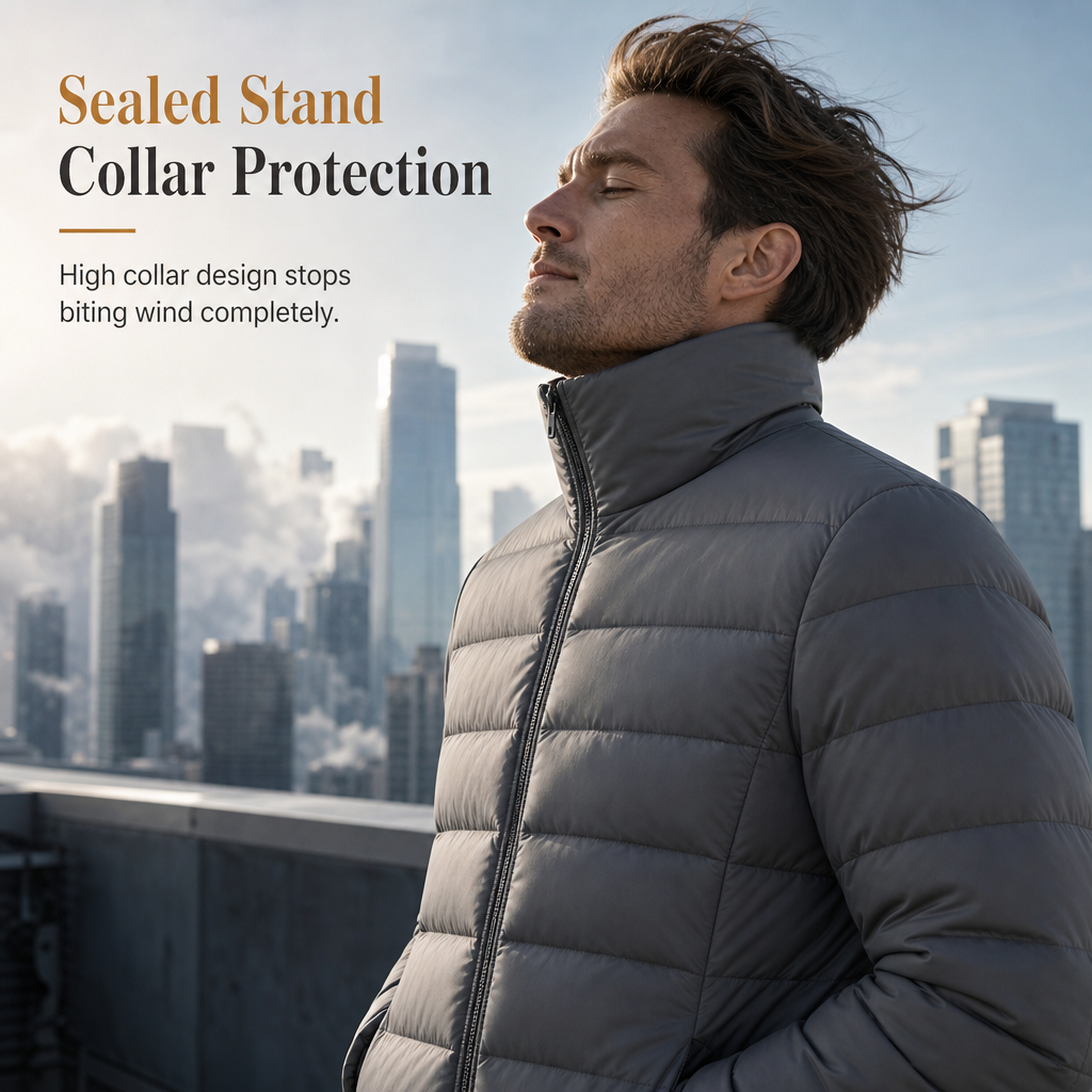 🧥Men's Lightweight Padded Stand Collar Winter Coat