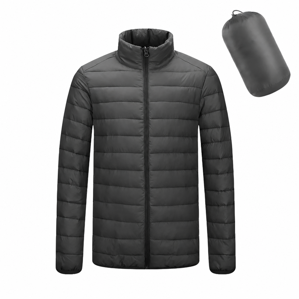 Men's Lightweight Padded Stand Collar Winter Coat