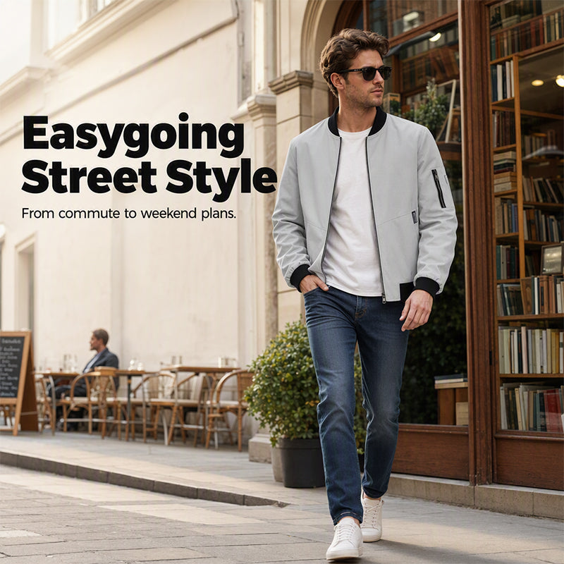 🧥 Lightweight Comfort, Classic Bomber Style | Men's Casual Jacket