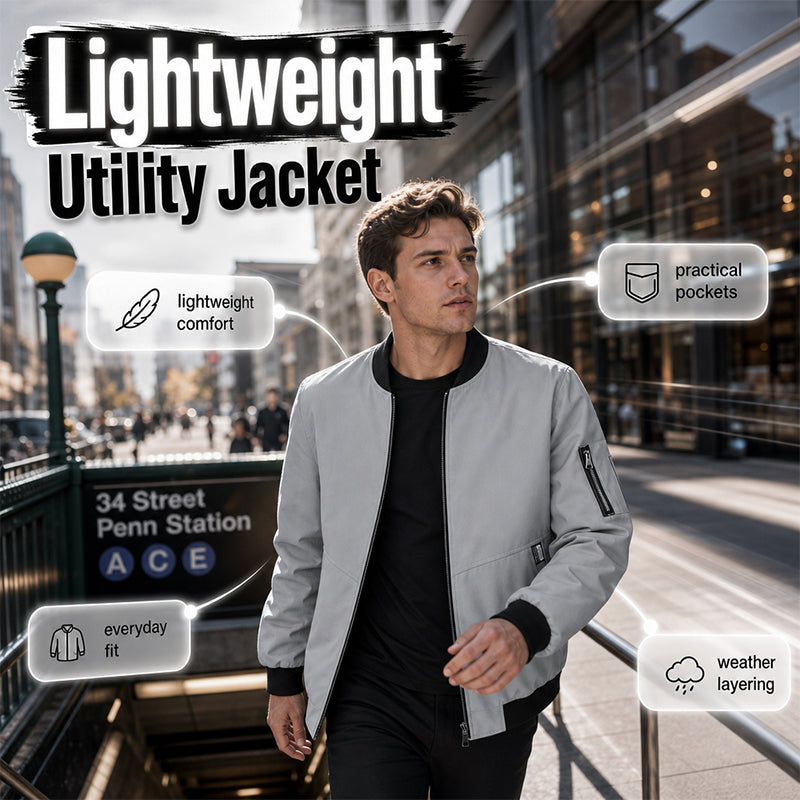 🧥 Lightweight Comfort, Classic Bomber Style | Men's Casual Jacket