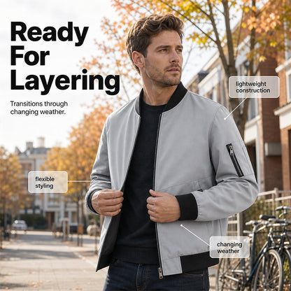 🧥 Lightweight Comfort, Classic Bomber Style | Men's Casual Jacket