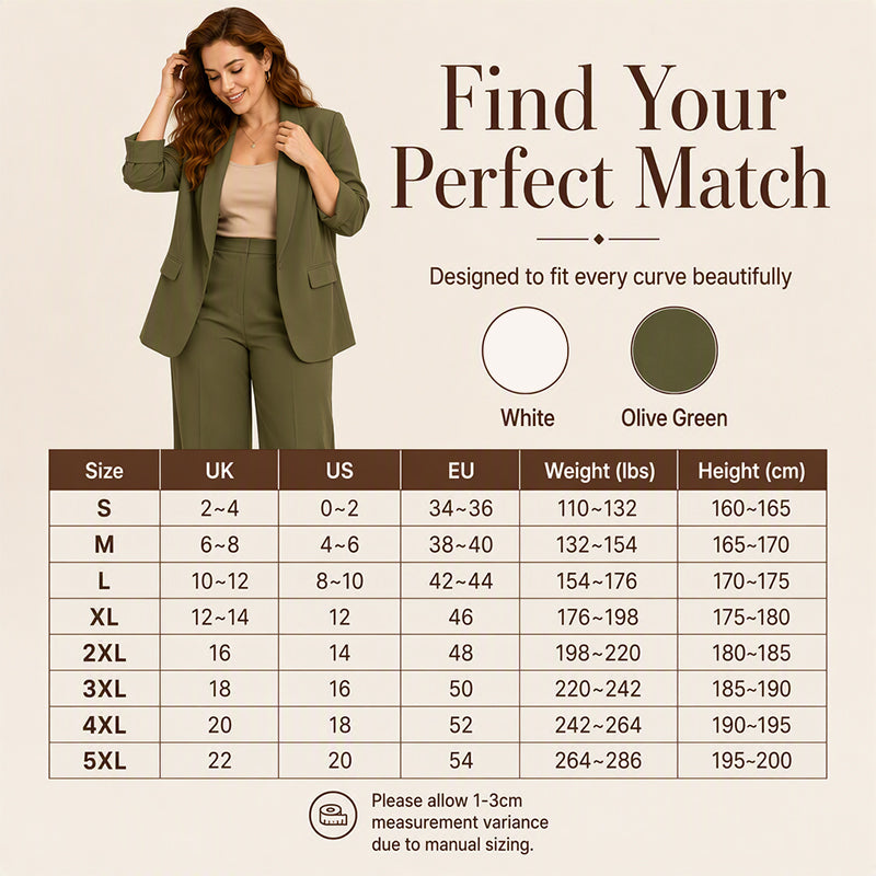 Women's Shawl Collar Blazer & Wide-Leg Pants Set