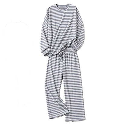 Women's Casual Striped Top and Pants Set