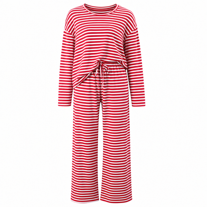 Women's Casual Striped Top and Pants Set