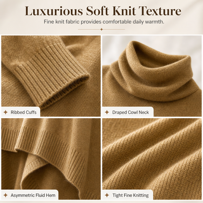 Women's Elegant Knitted Shawl Wrap Solid Color Loose Fit Versatile Cape