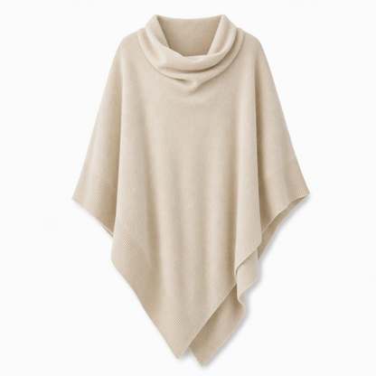Women's Elegant Knitted Shawl Wrap Solid Color Loose Fit Versatile Cape