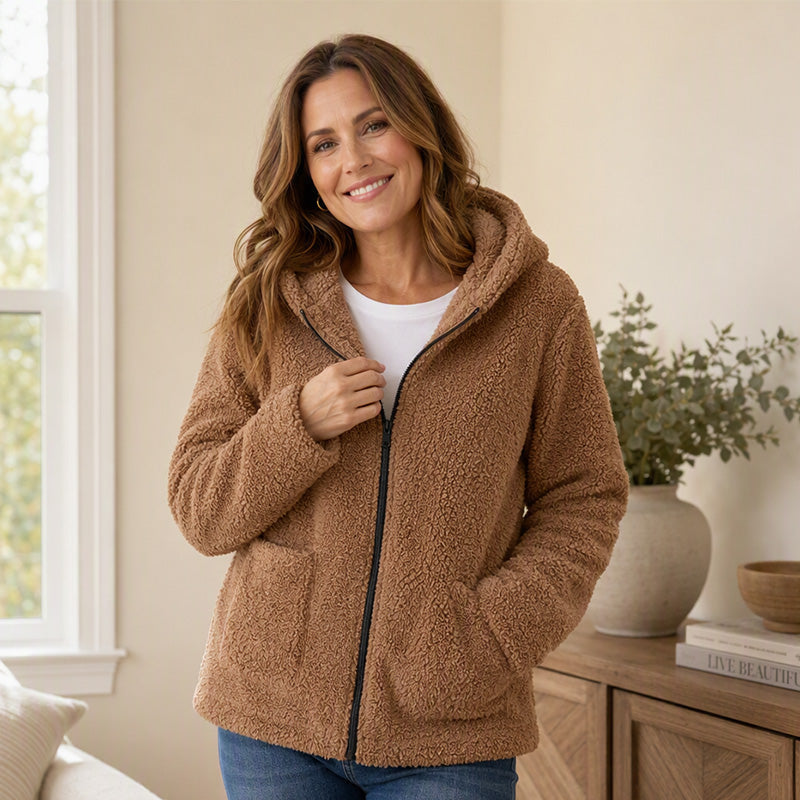 ⏳🍂LAST DAY SALE 60% OFF !!📢Women's Casual Plush Hooded Jacket