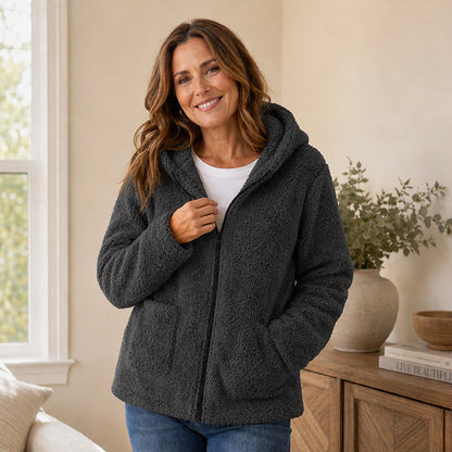⏳🍂LAST DAY SALE 60% OFF !!📢Women's Casual Plush Hooded Jacket