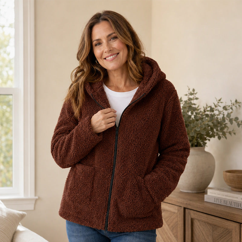 ⏳🍂LAST DAY SALE 60% OFF !!📢Women's Casual Plush Hooded Jacket
